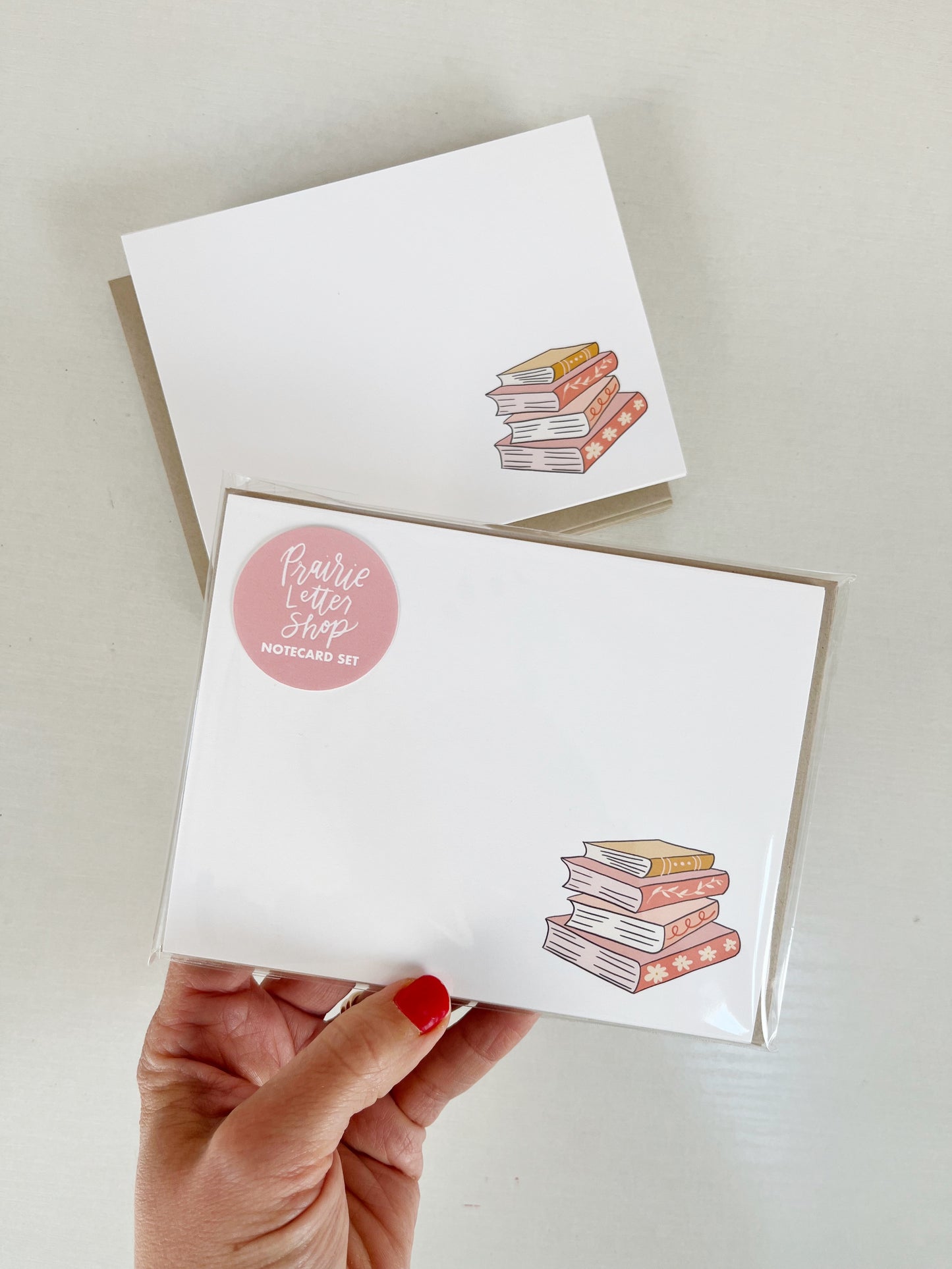 Book Stack Notecard Set