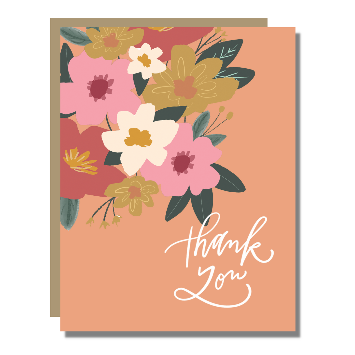 Peach Thank You Card