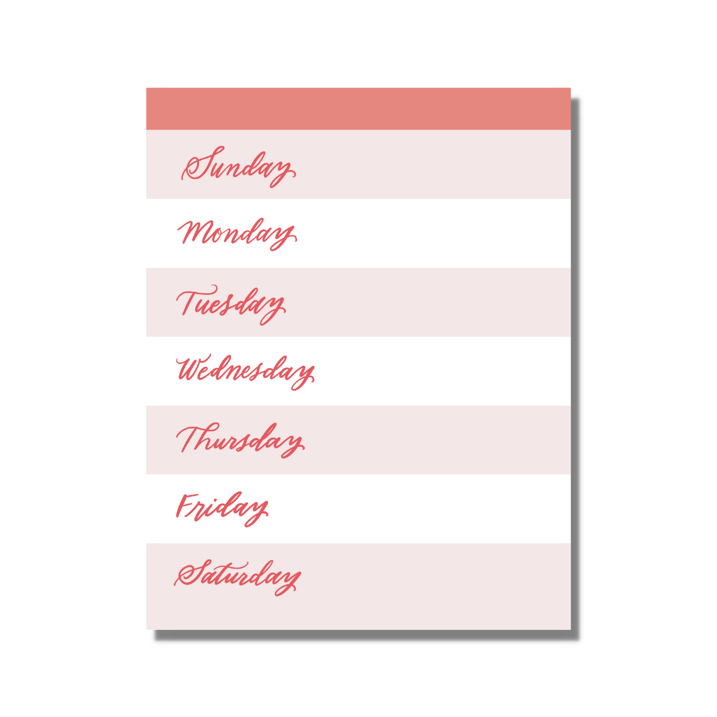 Days of the Week Notepad