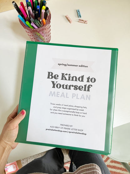 Be Kind to Yourself Meal Plan Printable