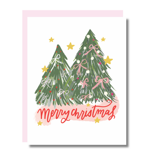 Pink Trees Christmas Card