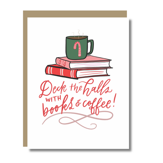 Deck the Halls with Books & Coffee Card