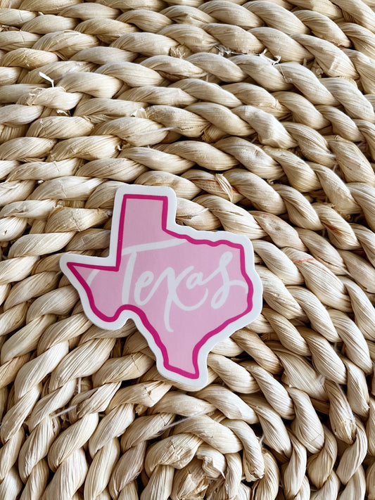 Texas Sticker Pink