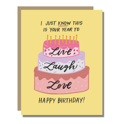 Live, Laugh, Love Birthday Card